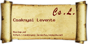 Csaknyai Levente névjegykártya