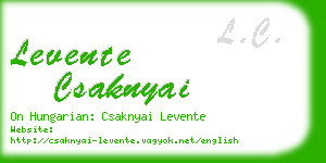 levente csaknyai business card